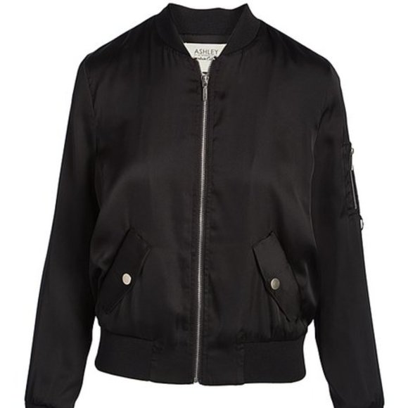 Ashley By 26 International Jackets & Blazers - ASHLEY by 26 International Black Bomber Jacket